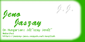 jeno jaszay business card